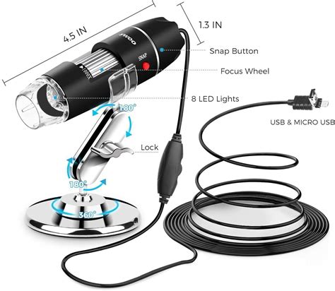 Usb Microscope1000x Zoom 1080p Digital Mini Microscope Camera With Otg