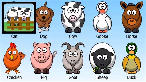 Learn Animals Names And Sounds Learn Farm Animals Names And Sounds