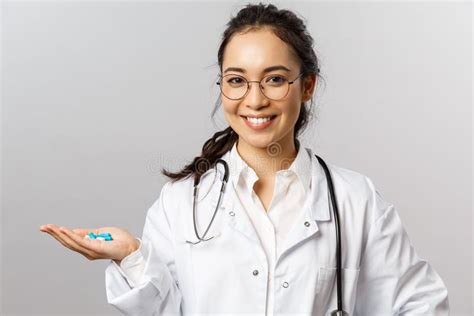 Healthcare Medicine And Pharmacy Concept Portrait Of Young Asian