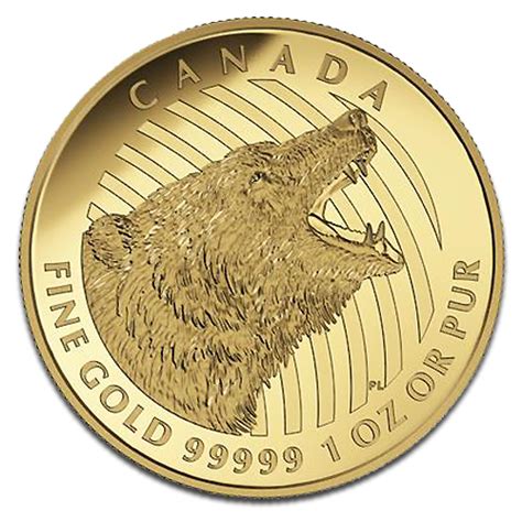 1 Oz Roaring Grizzly Gold Coin 2016
