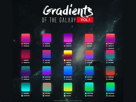 Gradients Of The Galaxy Gradient Color Design Color Palette
