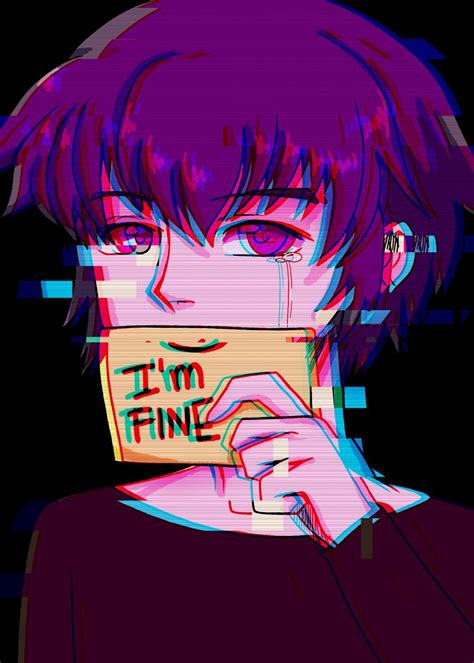 Im Fine Sad Anime Boy Poster Picture Metal Print Paint By