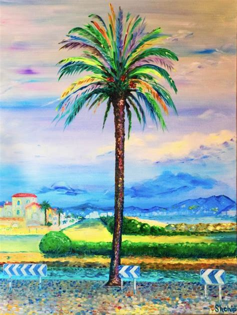 Palm Tree On The Canal In Empuriabra Natalia Shchipakina Paintings