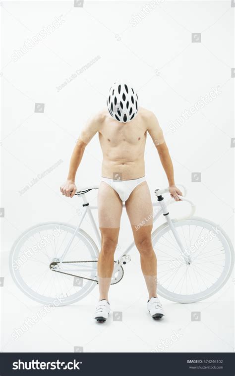 Naked Man White Bicycle Stock Photo Shutterstock
