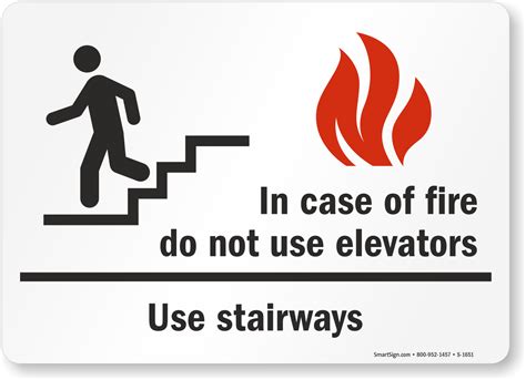 In Case Of Fire Signs Do Not Use Elevators In Fire Signs