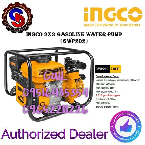Ingco 7hp 2x2 Gasoline Water Pump Gwp202 Commercial And Industrial