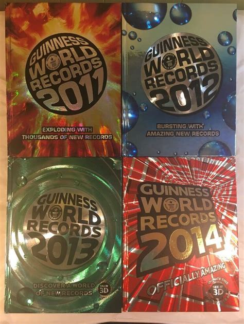 Guinness World Records Book Set Of 4 2011 2012 2013 2014 Hardback
