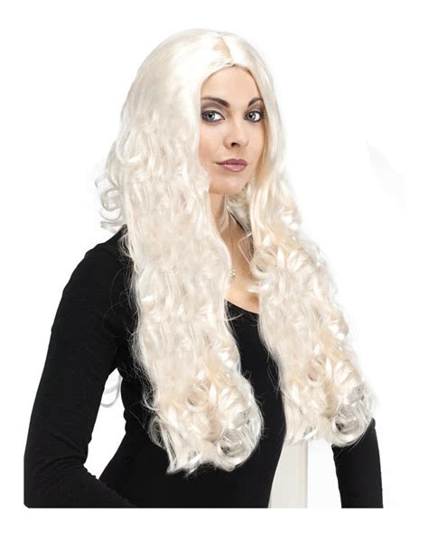 Platinum Blonde Wig With Curls Longhair Damespruiken Online With Low