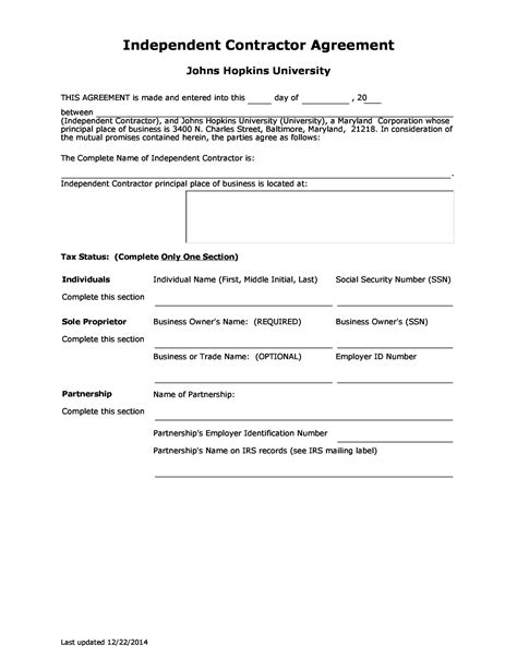 Worker status for purposes of federal employment taxes and income tax withholding. 6+ Independent Contractor Agreement Templates | Free ...