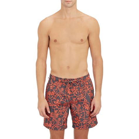 Lyst Sundek Hibiscus Print Board Shorts In Black For Men