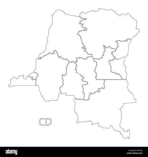 République Démocratique Du Congo Carte Silhouette Contour Illustration