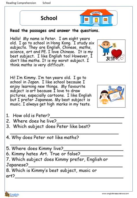 Reading Comprehension For 7 Year Olds Robert Miles Reading Worksheets