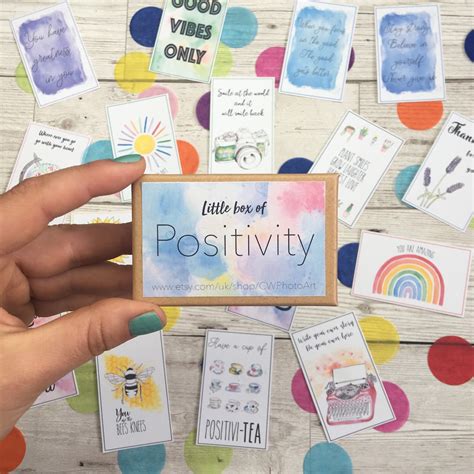 Inspirational Positive Message Cards Box Set Of 16 Positivity Etsy