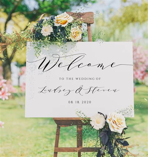 Horizontal Wedding Welcome Sign Template Printable Wedding Welcome