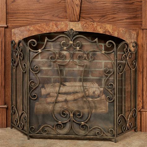 Single Panel Fireplace Screen With Doors
