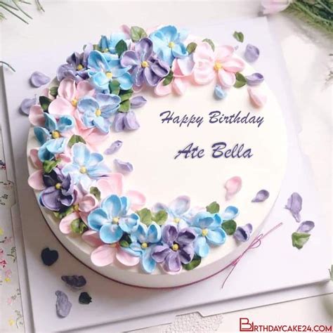 Make facbook dp with my name pix,edit and print your nick name on roses decorative birthday cake. Lovely Happy Flower Birthday Cake With Name | Birthday ...