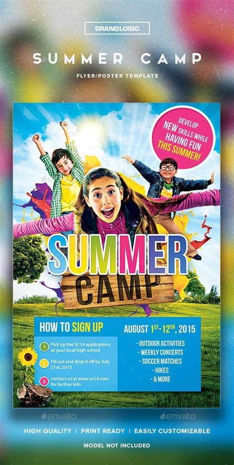 summer camp flyer template summer camp flyer poster poster design