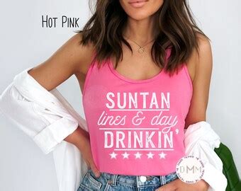 Summer Tank Top Vacation Tank Top Sun Tan Lines And Day Drinkin Party