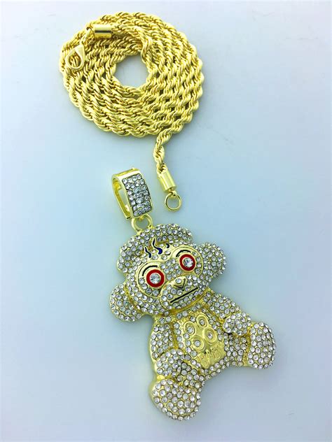 Cz Diamond 38 Baby Monkey Pendant Necklace With 24 Chain Etsy