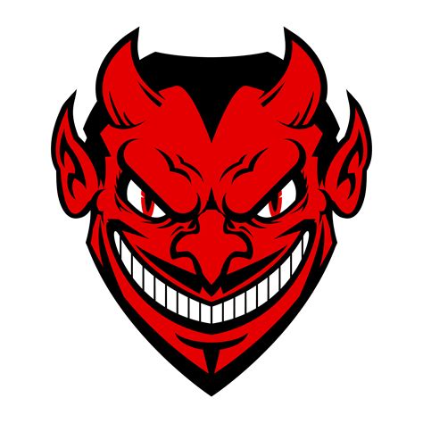 Cartoon Devil Heads Vector Set And Coloring Coloring