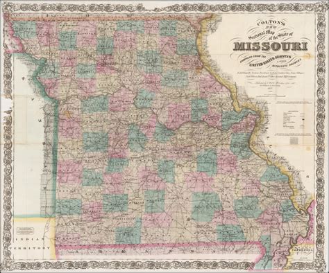 Coltons New Sectional Map Of The State Of Missouri Compiled From The