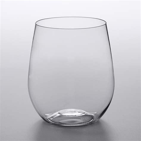 Choice 12 Oz Light Weight Clear Plastic Stemless Wine Glass 16 Pack