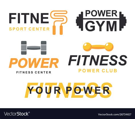 Fitness Gym Logo Signs Collection Royalty Free Vector Image