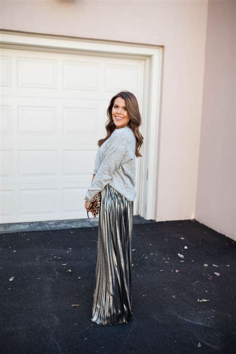 Metallic Maxi A Holiday Outfit Idea Glitter Gingham Holiday