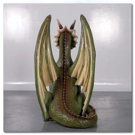 Dragon Sitting Green Sculptures Natureworks