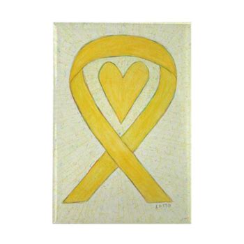 Yellow Awareness Ribbon Heart Magnets | Awareness ribbons, Heart awareness ribbon, Awareness ...
