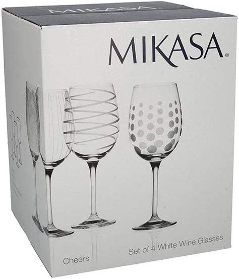 Mikasa Cheers Goblet Setcrystal Wine Glasses With Decorative Etching