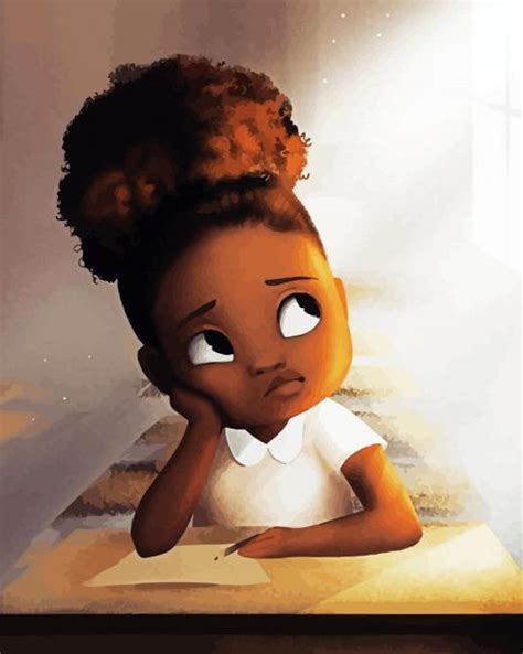 Cute Little Black Girl Paint By Numbers Painting By Numbers