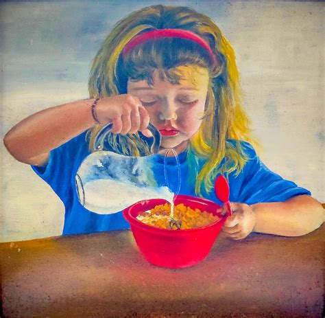 Girl Pouring Milk Painting By Biljana Reynolds Fine Art America