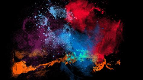 Multicolored Abstract Painting Abstract Digital Art Black Background