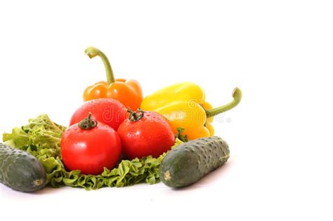 Peppers Tomato Cucumber Stock Image Image Of Stem 10410443