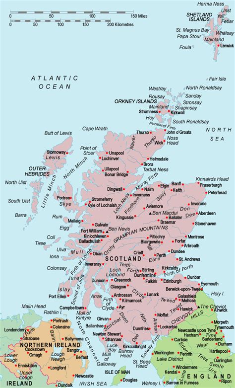 Map Of Scotland Country And City