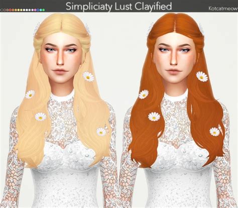 Simpliciaty Lust Hair Clayified At Kotcatmeow Sims 4 Updates