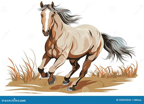 A Horse Gallops Free Vector Stock Vector Illustration Of Black Mane