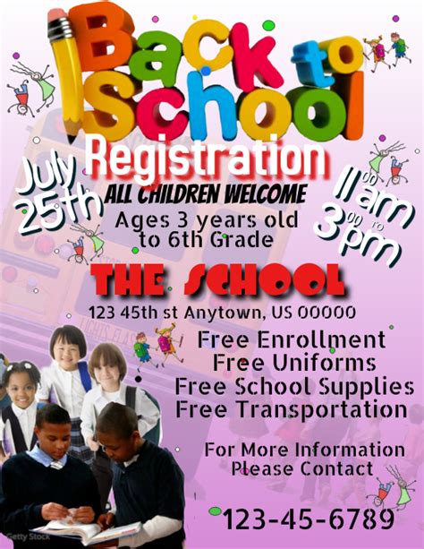 Back To School Registration Template Postermywall
