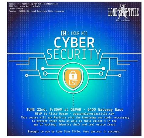 1 Hour Mce Cyber Security June El Paso Texas Lone Star Title