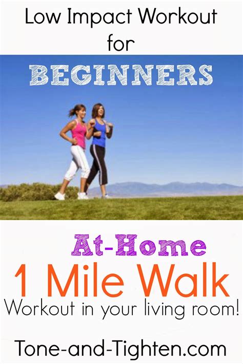Low Impact Beginners Workout At Home 1 Mile Walk Video Tone And Tighten