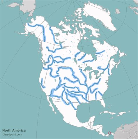 North America Map With Bodies Of Water