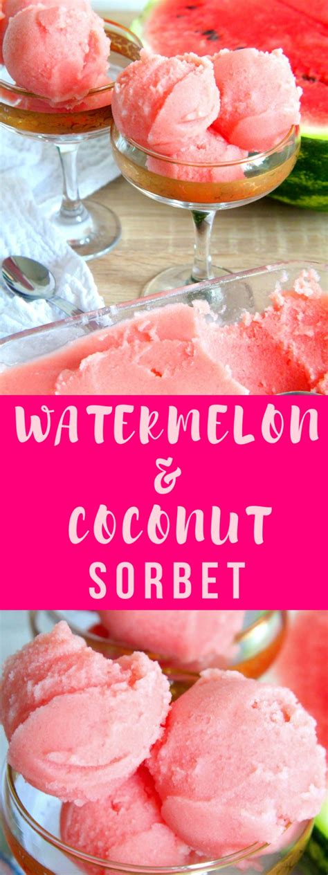 Watermelon Sorbet With Coconut Vegan Dessert