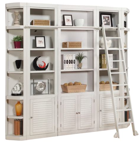 Parker House Boca 6 Piece Bookcase Wall With Ladder In Cottage White