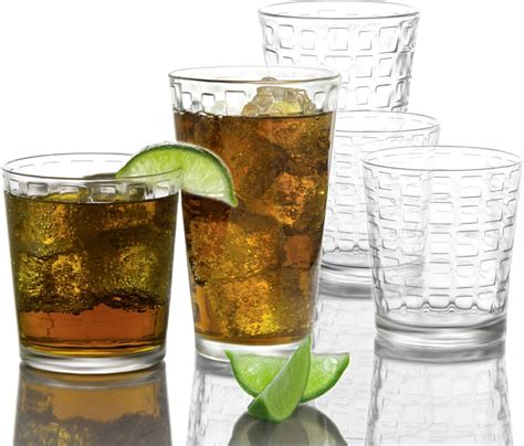 Circleware Blocks Huge Set Of 12 Highball Tumbler Drinking Glasses And Whiskey