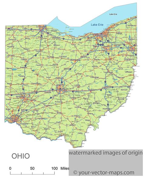 Ohio Oh Your Vector Ohio Map Us State Map Map