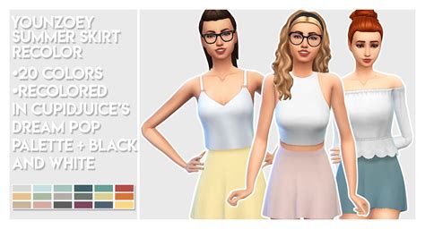 Musicalsimmer Dream Pop Ts4 Cc Summer Skirts Recolor Old And New
