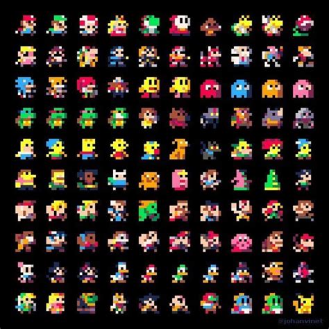 Classic Characters As X Sprites Boing Boing Pixel Art Characters