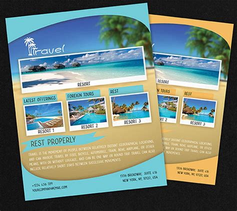Indiater Free 40 Travel Flyer Templates Indiater