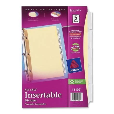 Wholesale Case Of 25 Avery Worksaver Standard Insertable Tabs Dividers Insertable Dividers 5